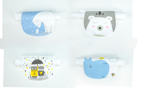 One Size Long Sleeve Newborn Baby Bibs Pacifier Clip 100% Cotton